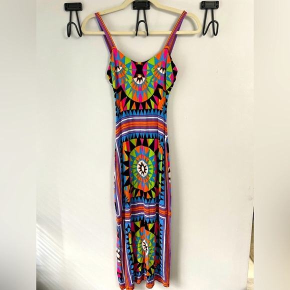 Mara Hoffman Swim, women XS, multicolor geometric pattern ladder back midi maxi - Picture 1 of 8
